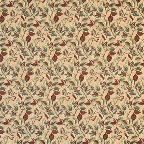 Fine-Line 54 in. Wide Gold - Red And Green - Floral Leaves Tapestry Upholstery Fabric FI2947439